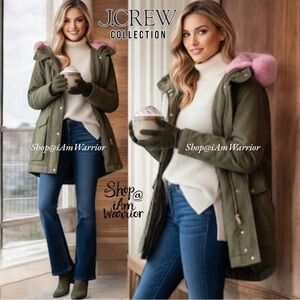 J.Crew Collection NWT down filled
Parka with pink faux fur hood *shop@iamwarrior